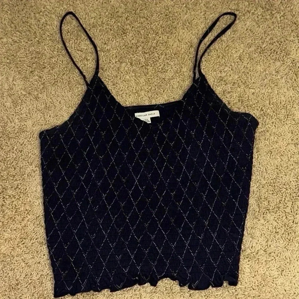 American Eagle Navy Blue Tank Top